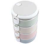 Fiambrera portátil de acero inoxidable, contenedor para alimentos (cuatro capas, 2800 ml)