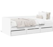 Maison exclusive - sofá cama con cajones sin colchón blanco 90x190 cm