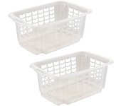 2x cesta de almacenaje, tamaño s, 30 x 20 x 13 cm, fritz, transparente neutro