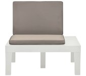 Tumbona de jardín | silla de exterior | sillon jardín con cojín plástico blanco cfw601078