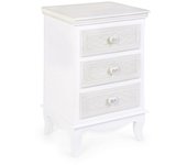 Cómoda de madera blanca de 3 cajones charlene 41 x 33,5 x 68,5 cm