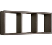 Estante rectangular de pared 3 compartimentos roble oscuro mod. tristano