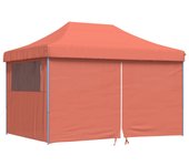 Tienda de fiesta plegable pop-up 4 paredes laterales terracota