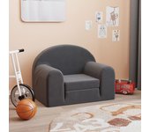 Sofá cama infantil de felpa suave antracita