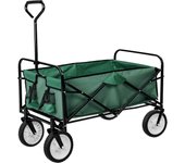 Carro de transporte plegable e impermeable, carro de jardín con ruedas delanteras de 360°, remolque de mano, carretilla de mano máx. capacidad 80 kg