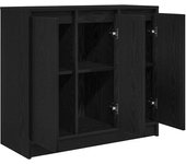 Aparador | aparador de comedor | armario de cocina de madera de roble negro 85x34x76 cm cfw79591