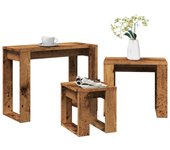 Mesas nido 3 piezas madera vieja contrachapada
