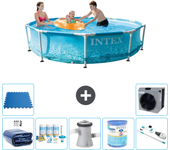 Paquete de piscina - intex - alrededor - 305x305x76 cm + accesorios a1347