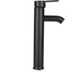 Grifo mezclador de lavabo negro de acero inoxidable, grifo de fregadero de lavabo frío y caliente para baño e inodoro