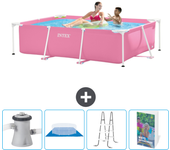 Paquete de piscina - intex - rectángulo - 220x150x60 cm + accesorios cb122