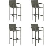 Pack 4 uds taburetes de bar | taburete de cocina | taburete alto ratán sintético gris cfw50014