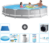 Paquete de piscina - intex - alrededor - 366x366x76 cm + accesorios a1974