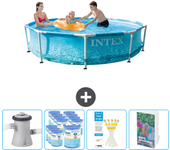 Paquete de piscina - intex - alrededor - 305x305x76 cm + accesorios cb123