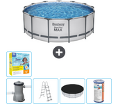 Paquete de piscina - bestway - alrededor - 427x427x84 cm + accesorios cb33