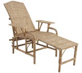 Silla larga de manau y hoja de ratán