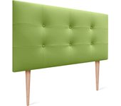Dhome cabecero de cama acolchado capitoné 8cm de grosor. cabezal tapizado polipiel con patas cabeceros de cama (verde, 105cm)