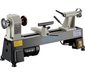Wiltec torno de madera 370 w velocidad variable 600-2800 rpm, máquina para madera con placa frontal, herramienta para tornear madera hasta 457 mm d...