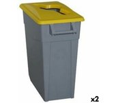 Cubo de basura para reciclaje denox 65 l amarillo (2 unidades)