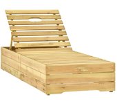 Tumbona | silla de jardín con cojín verde madera de pino impregnada cfw56474