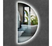 Espejo led semicircular maquillaje 80 cm | luz fría | espejo iluminado para baño