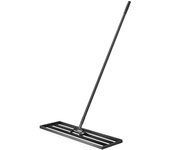Wiltec rasqueta niveladora de césped 91,4 x 25,4 cm con mango de 2 m, rastrillo de césped para nivelar suelos irregulares, herramienta de jardín ni...