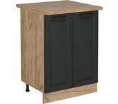 Vicco mueble bajo de cocina r-line, antracita casa de campo, 60 cm , et roble