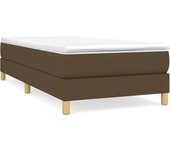 Cama individual | cama para adultos | estructura de cama box spring tela marrón 90x190 cm cfw784478