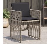 Vidaxl sillones de jardín con cojines 4 uds ratán sintético gris claro