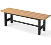 Costway banco exterior de 2 plazas, banco jardin exterior estructura metal revestido de plástico, 120 x 36 x 40,5 cm, carga 300kg, terraza jardin inte
