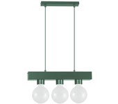 Lumicom | boston l lámpara pendiente, 3xe27, max 42w, metal, verde glacial, 10x30cm