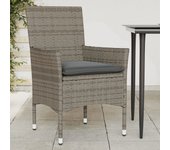Vidaxl sillones de jardín con cojines 2 uds ratán sintético gris