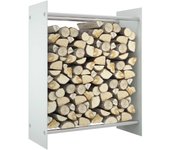 Vidaxl leñero de vidrio templado blanco 80x35x100 cm
