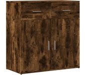 Aparador | aparador de comedor | armario de cocina de madera de ingeniería roble ahumado 79x38x80 cm cfw48448