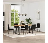 Pack 6 uds silla de comedor | silla de cocina terciopelo negro cfw25130
