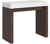 Consola extensible 90x40/300 cm roxell mix tapa fresno blanco - patas nogal