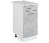 Vicco mueble bajo de cocina r-line, hormigón, 40 cm , et mármol
