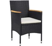 2 piezas sillas de comedor para jardín | silla de exterior | sillon jardín ratán sintético negro cfw599605