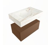 Mondiaz alan-dlux 70cm mueble de baño rust 1 cajón. con lavabo cloud centro sin orificios color frappe