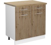 Vicco mueble bajo de cocina r-line, roble artesanal, 80 cm , et roble