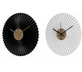 Reloj de pared dkd home decor negro blanco hierro (30 x 4 x 30 cm) (2 pcs)