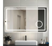 Espejo baño bluetooth con led 160x80cm antivaho + dimmable + 3 colores + aumento 3x