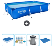 Paquete de piscina - bestway - rectángulo - 300x201x66 cm + accesorios cb1
