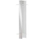 Mueble de entrada maura, armario multifunción, perchero de pared con espejo, 50x35h190 cm, blanco