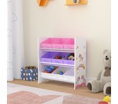 Estantería para niños boiro 3 niveles unicornio aglomerado/poliéster 60 x 62 x 30 cm multicolor [en.casa]
