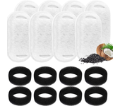 Filtro de bebedero para gatos, filtro de 8 piezas + esponja de 8 piezas, filtro de bebedero para gatos con resina y carbón activado