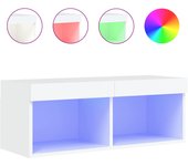 Mueble para tv | mueble de salón | mueble de salón tv con luces led blanco 80x30x30 cm cfw258634