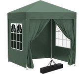 Carpa plegable outsunny acero y tela oxford verde 200x200x240 cm 100110-066gr