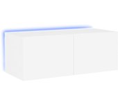 Mueble de tv de pared con iluminación led blanca 80x35x31 cm