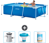 Paquete de piscina - intex - rectángulo - 260x160x65 cm + accesorios cb77