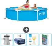 Paquete de piscina - intex - alrededor - 244x244x51 cm + accesorios cb129